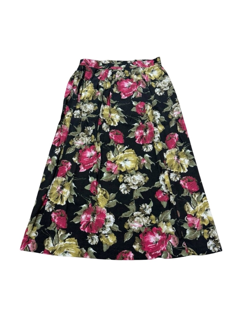 Vintage 1990s In Group Limited Floral Rayon Skirt Made in USA